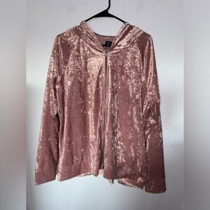 City Streets Blush Velvet Bomber Jacket